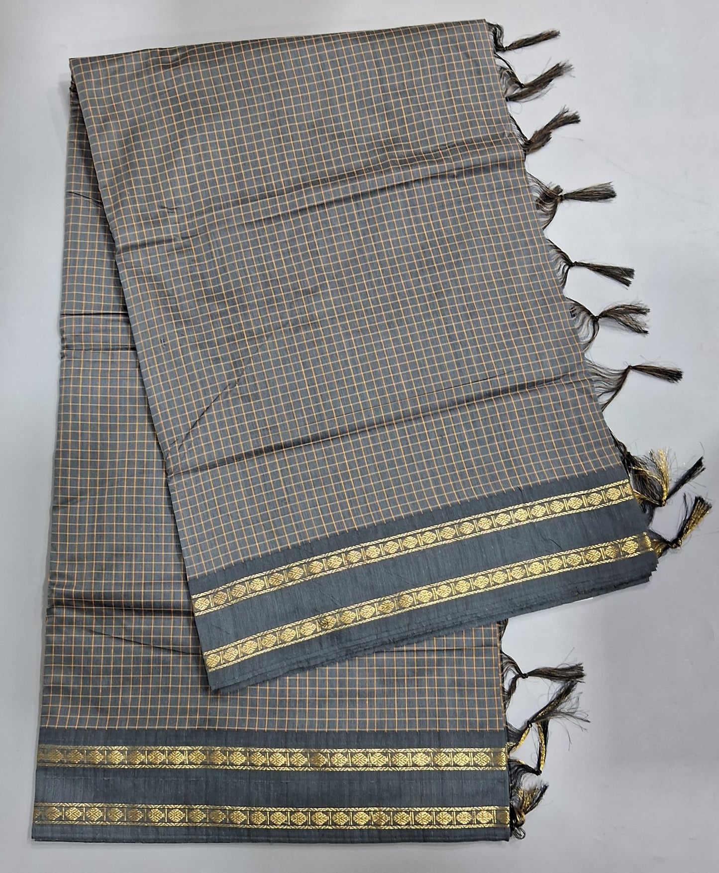 Earth Grey Arani Cotton Saree