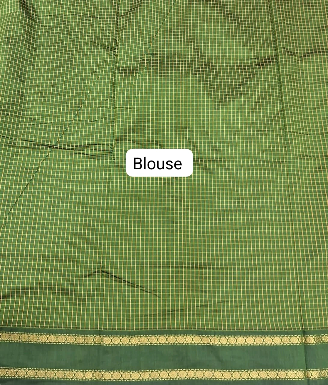 Green Arani Cotton Saree Blouse