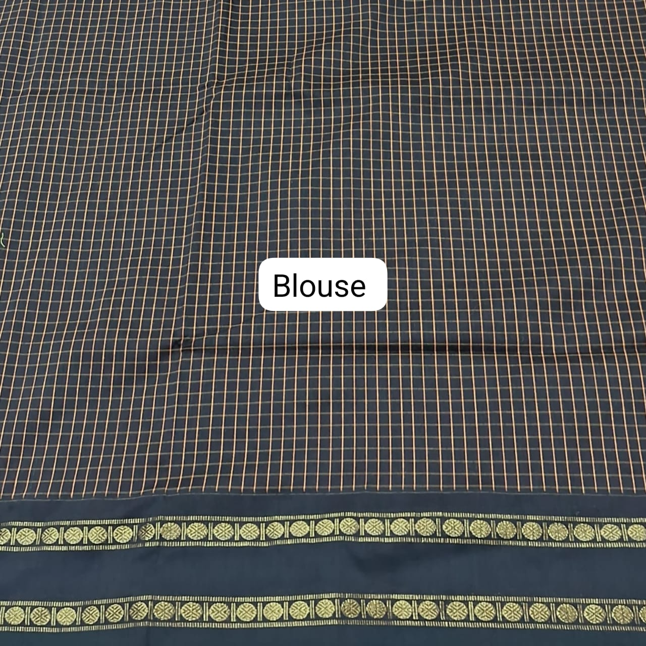 Black Arani Cotton Saree blouse