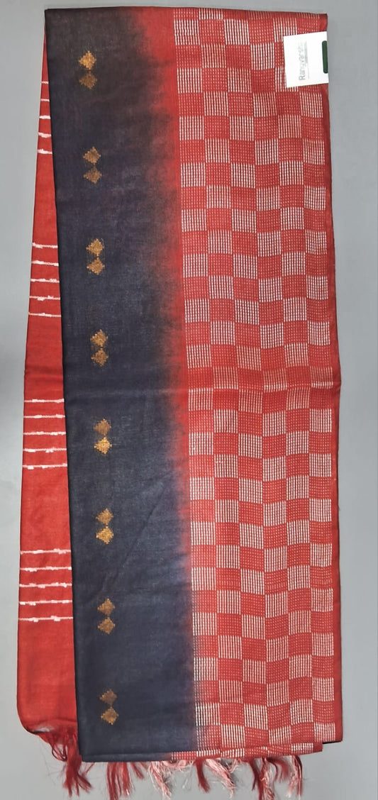 Dark Blue Bamboo Silk Saree