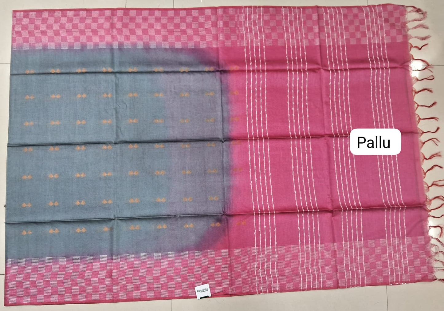 Grey Bamboo Silk Saree