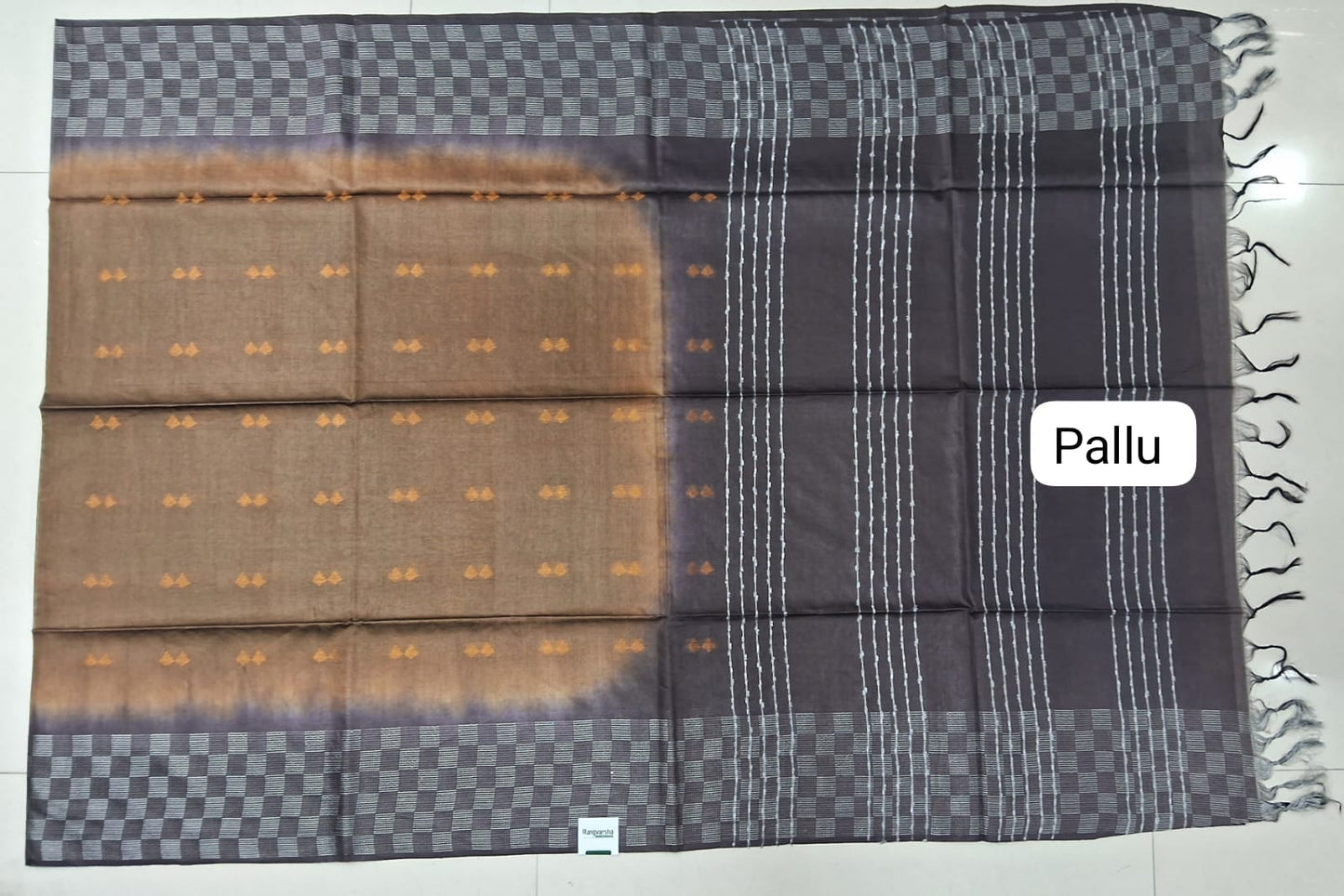 Dark Brown Bamboo Silk Saree allu