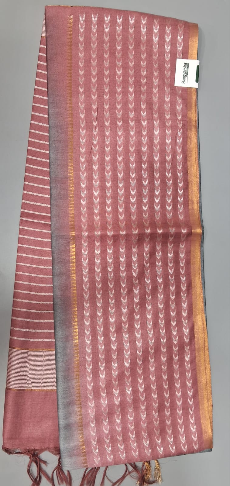 Grey Bamboo Silk Saree
