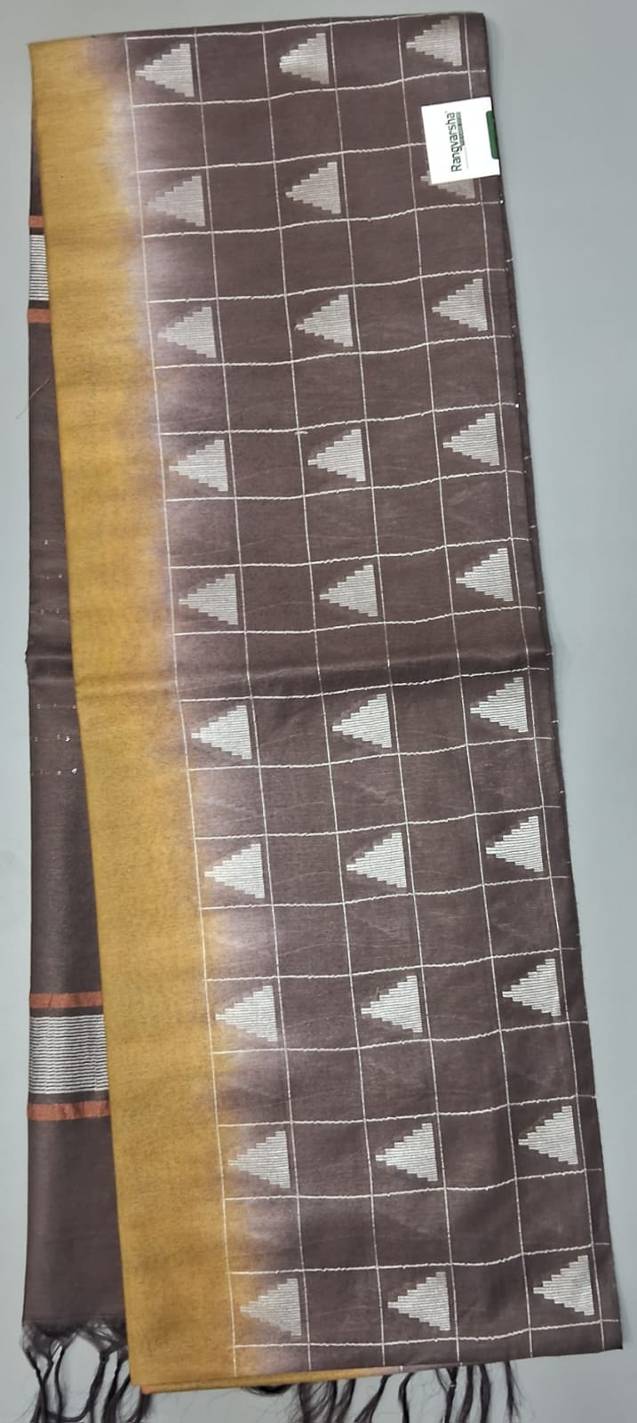 Olive Green Bamboo Silk Saree