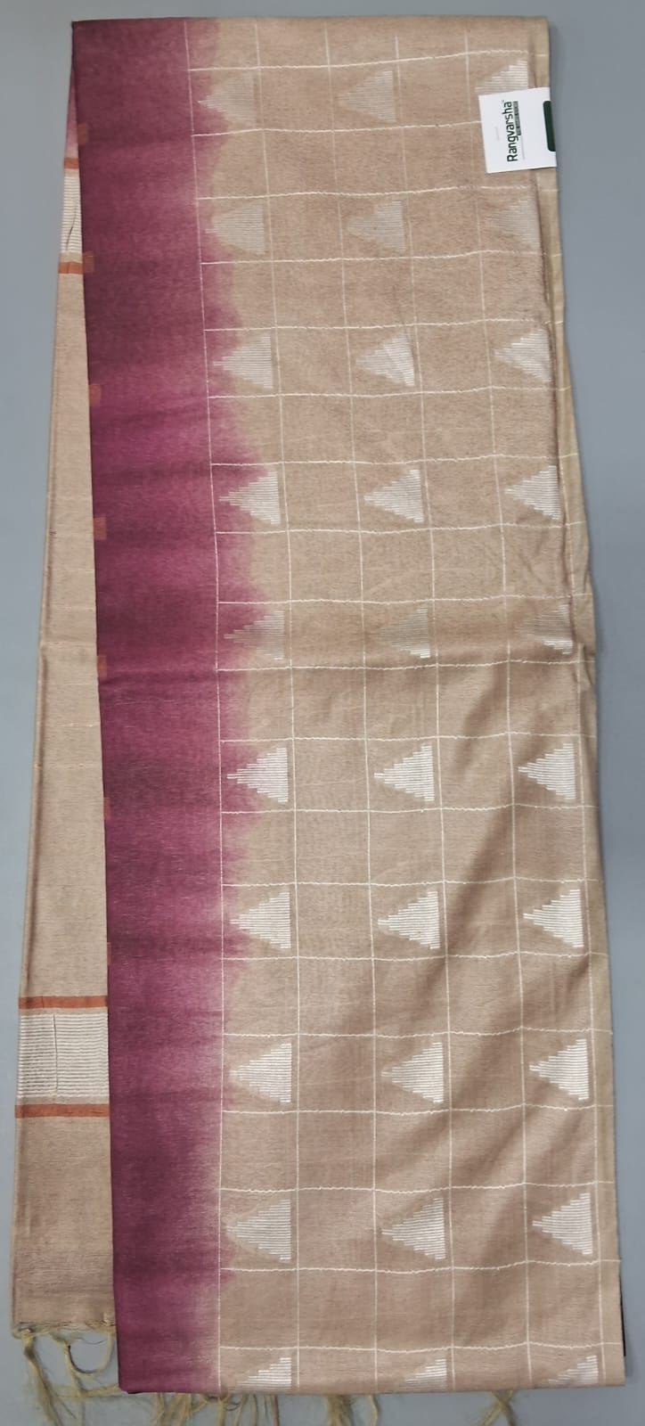 Onion pink Bamboo Silk Saree