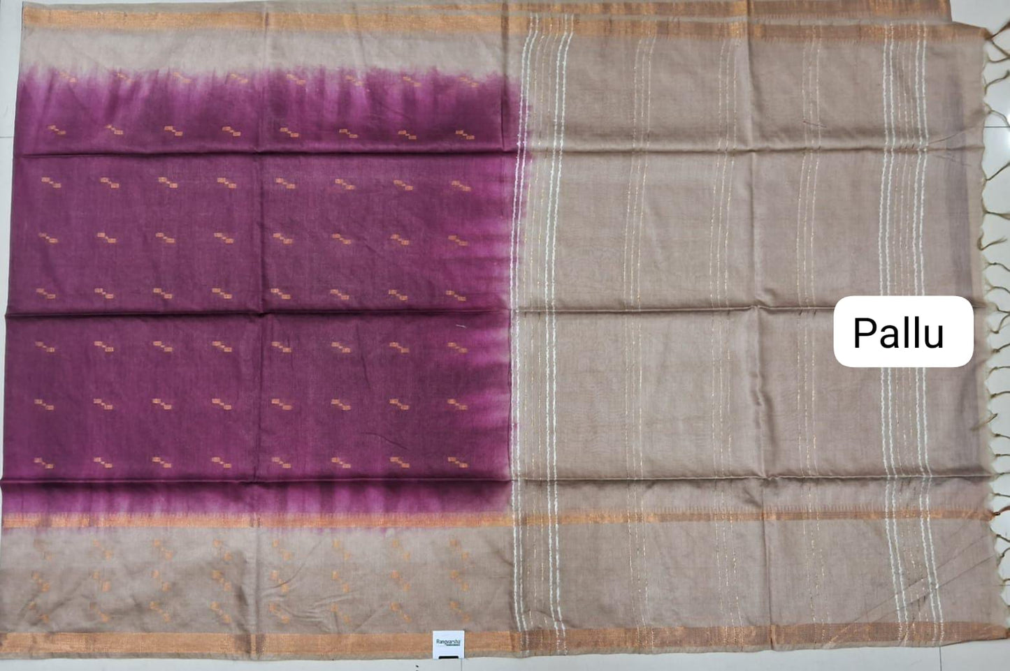 Onion Pink Bamboo Silk Saree Pallu