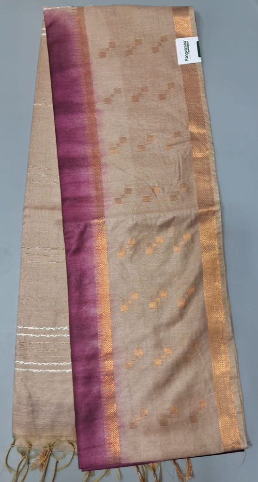 Onion Pink Bamboo Silk Saree