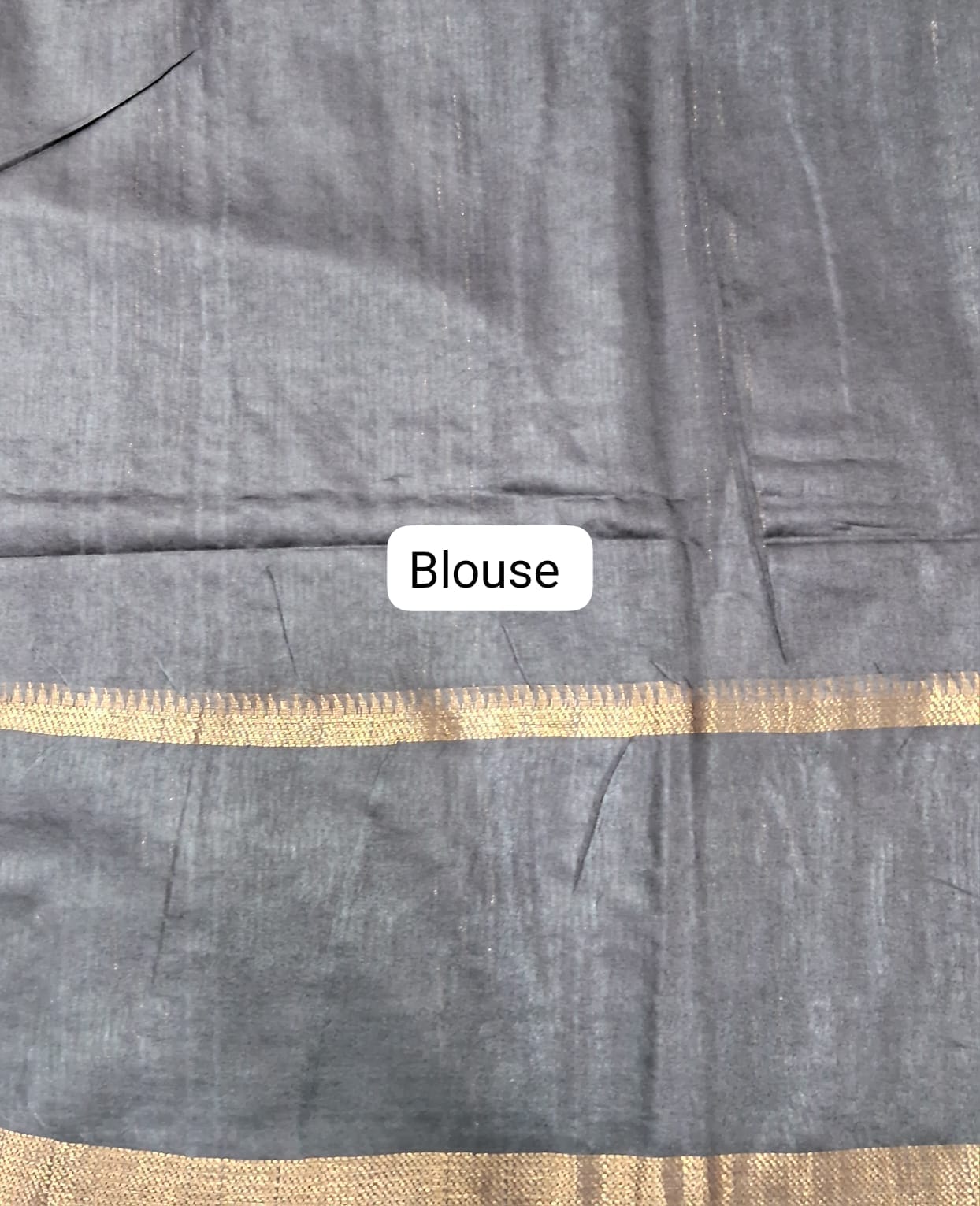 Olive Green Bamboo Silk Saree Blouse