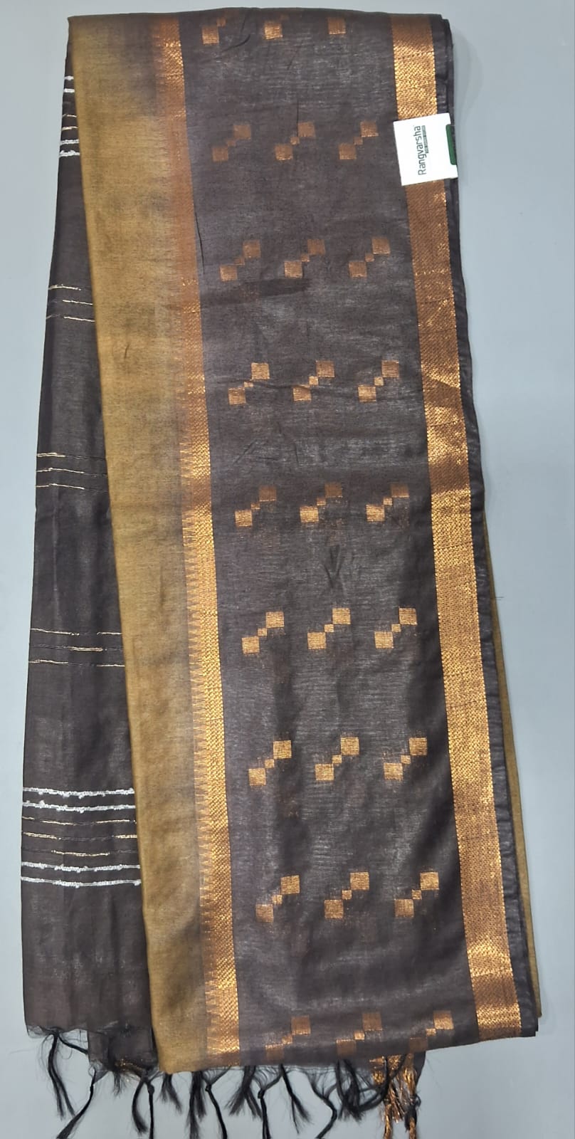Olive Green Bamboo Silk Saree