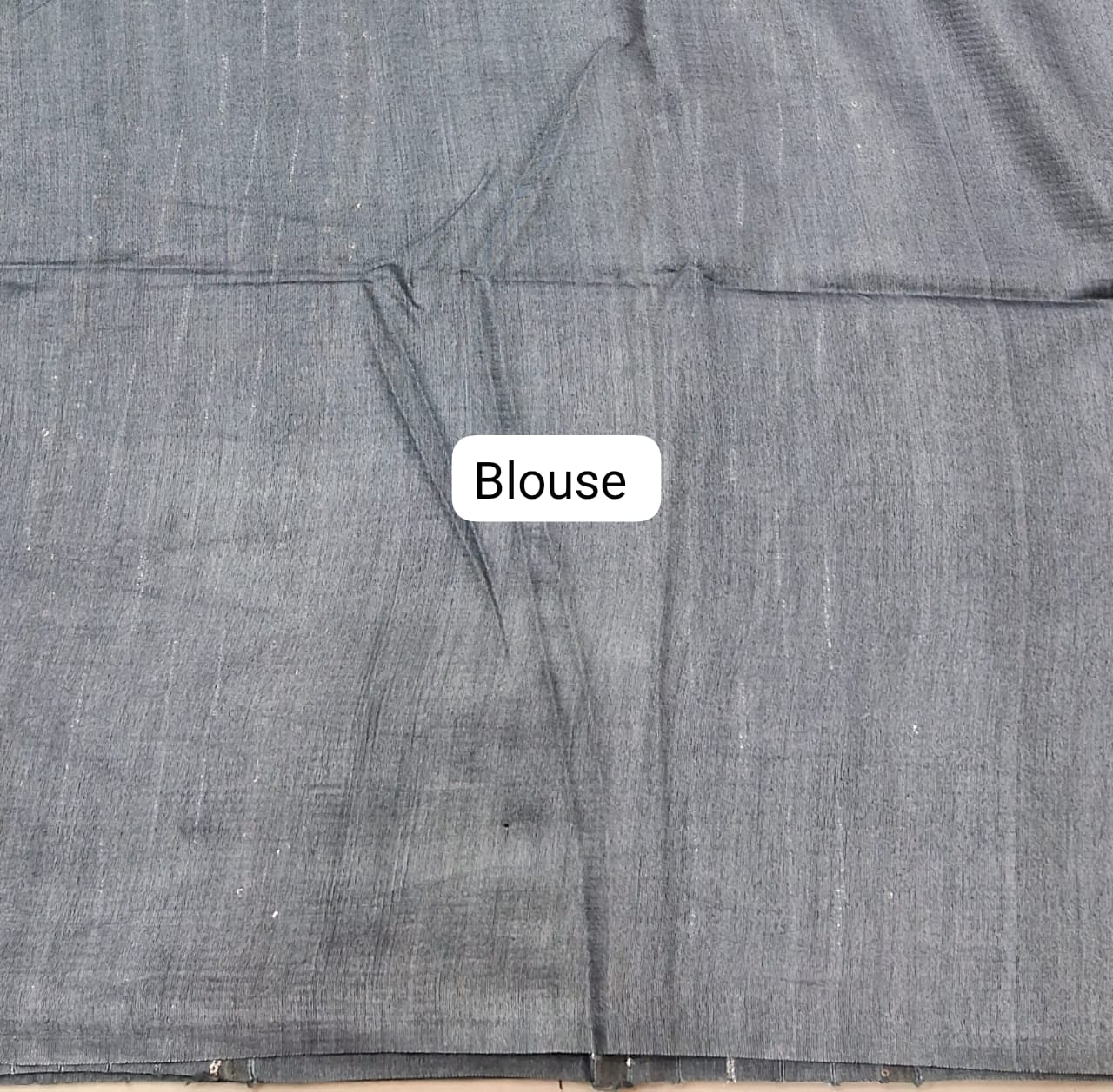 Blue Bamboo Silk Saree Blouse