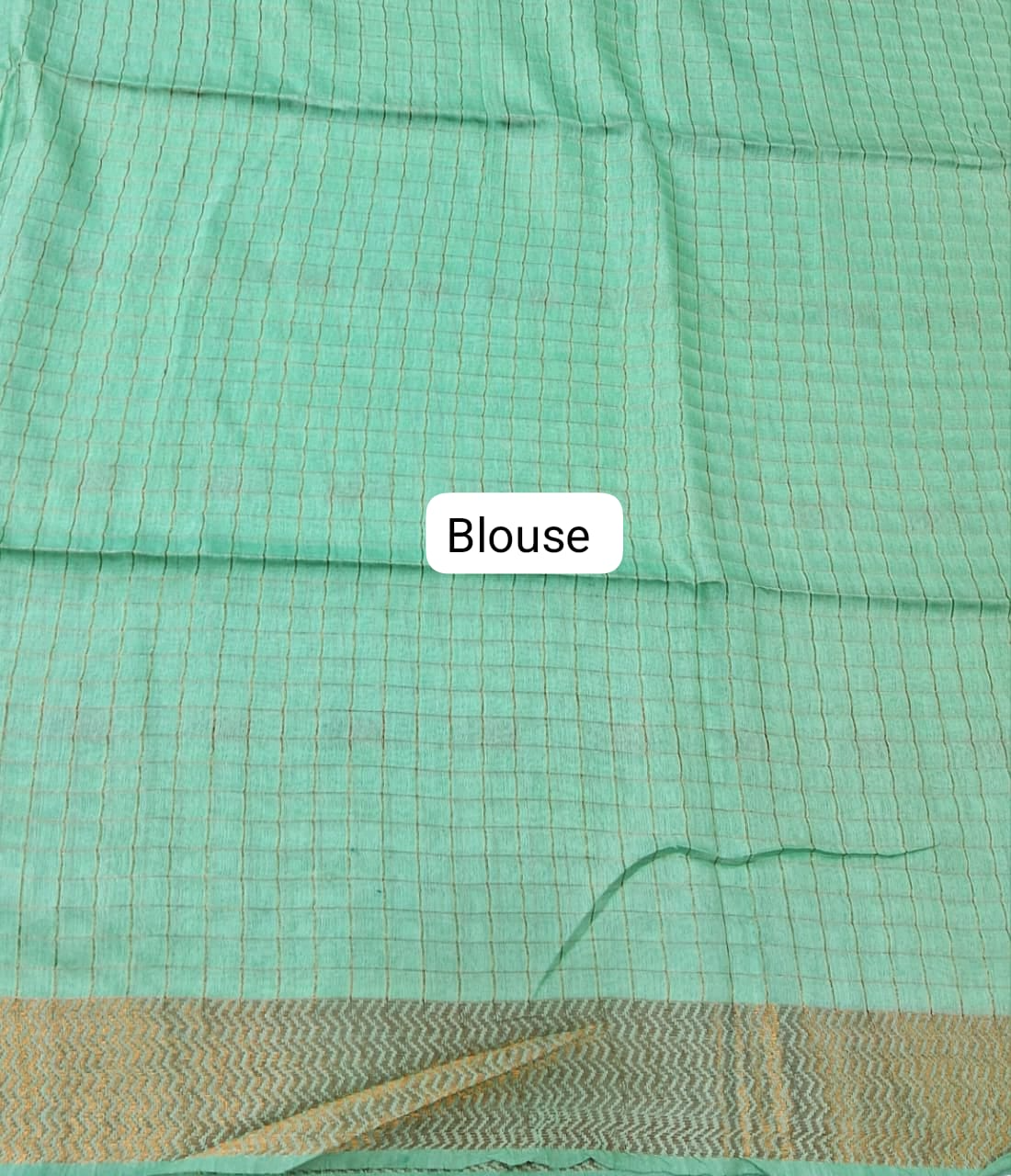 Mint Green Bamboo Silk Saree Blouse