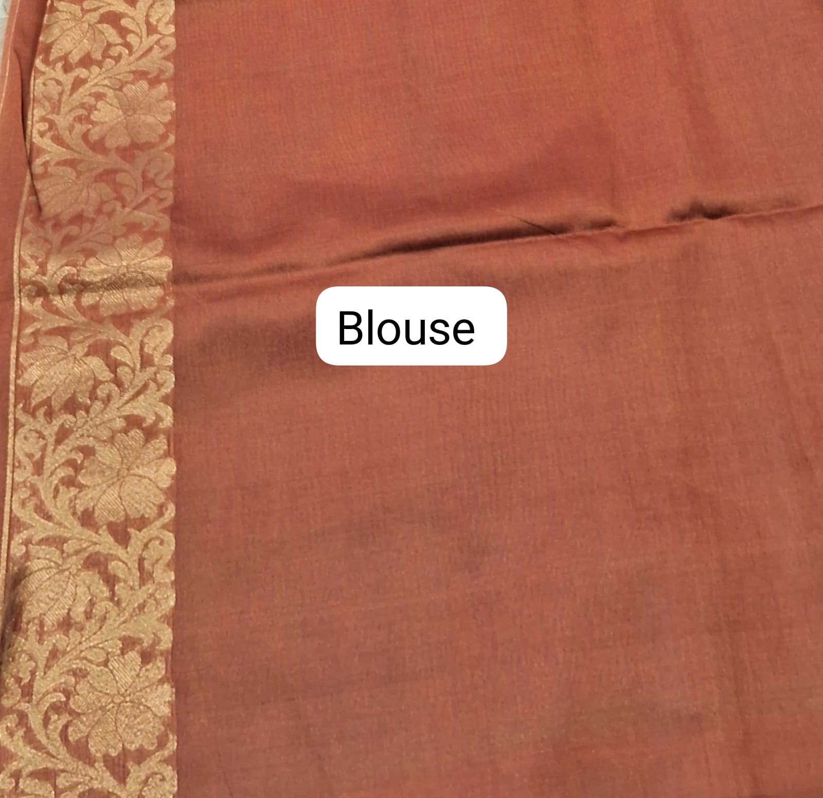 Tangarine Orange Tussar Saree blouse
