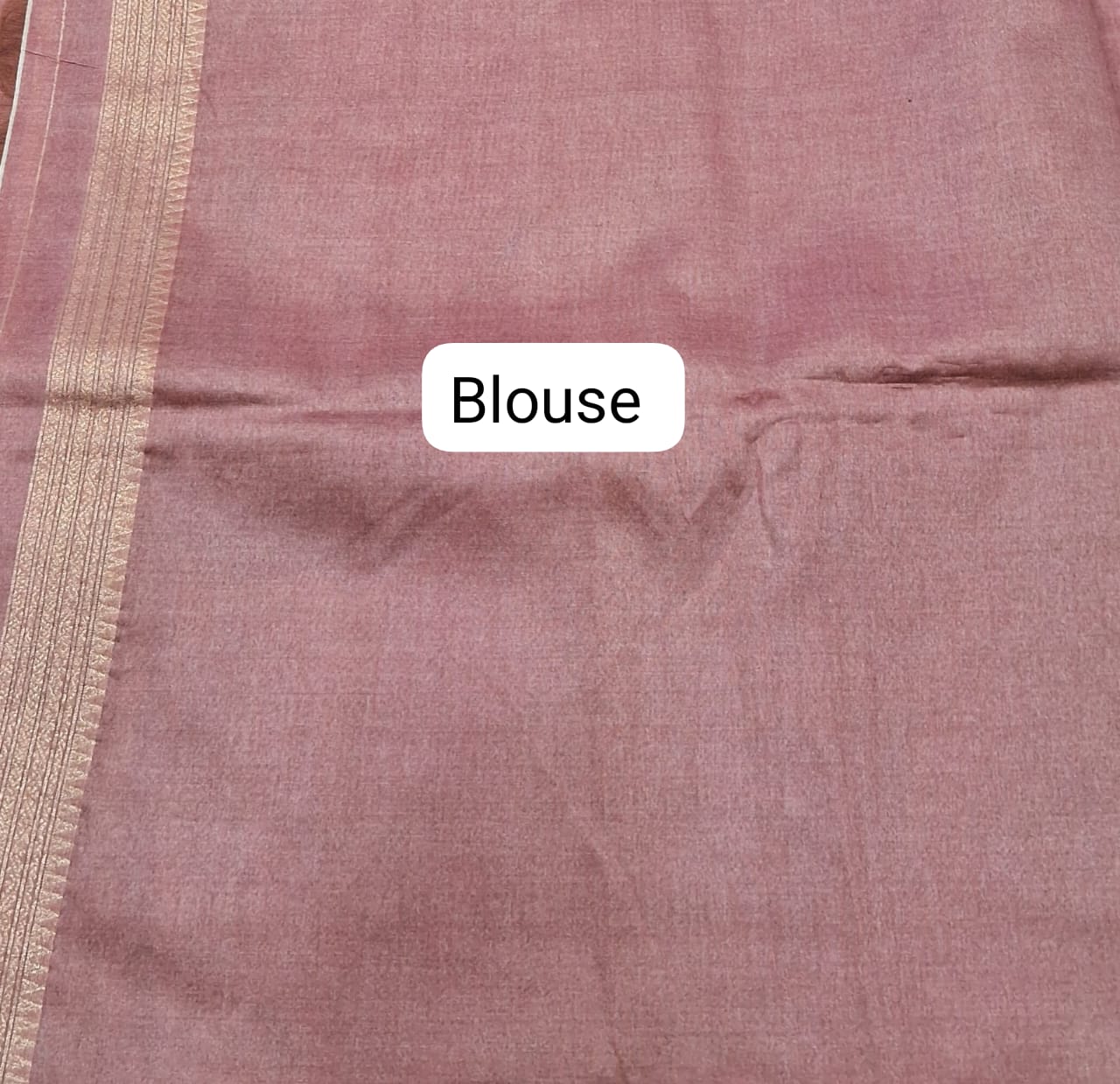 Peach Tussar Saree Blouse