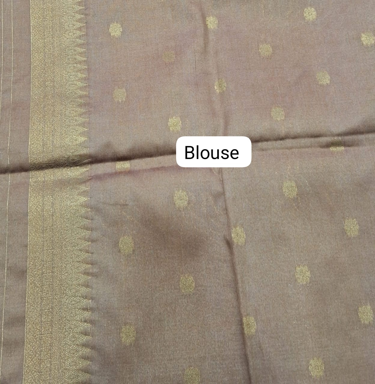 Light Brown Tussar Saree Blouse