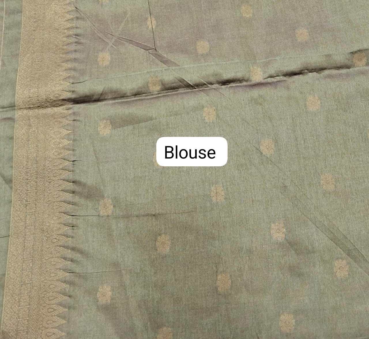 Citrus Green Tussar Saree Blouse