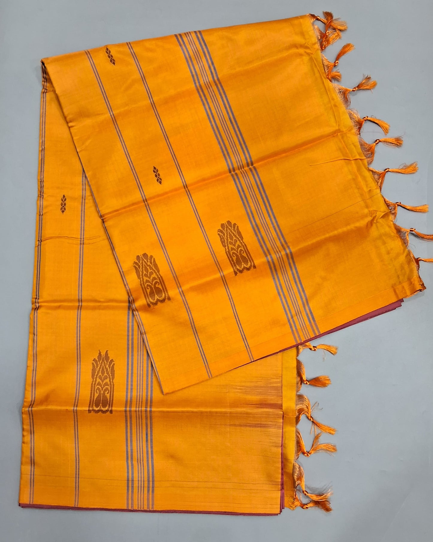 Maroon Hand Woven Banana Silk Saree