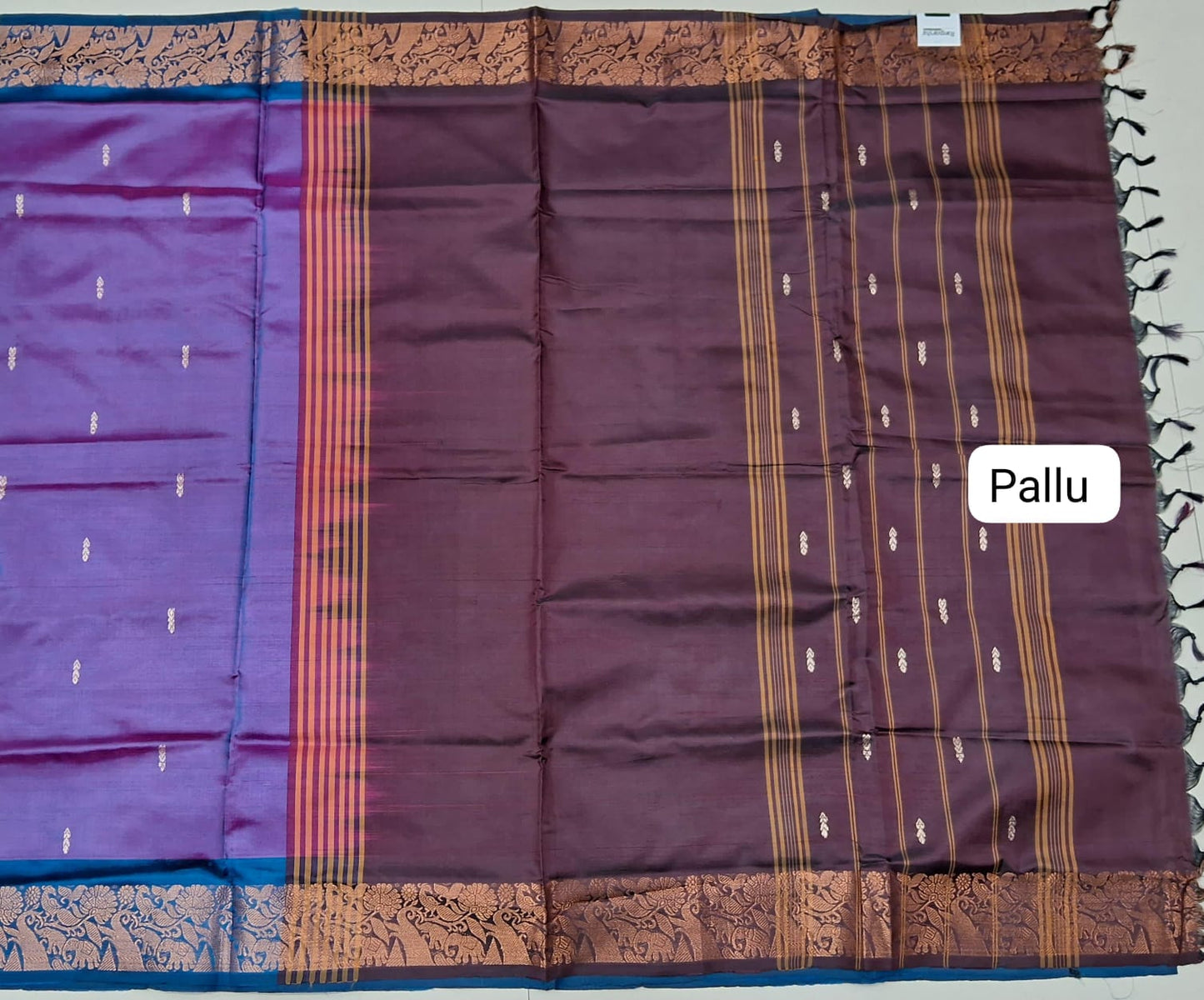 Lavender Hand Woven Banana Silk Saree pallu
