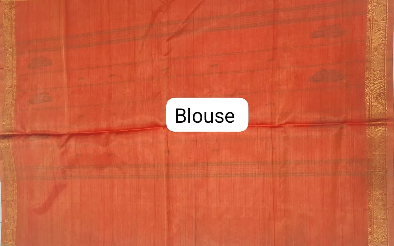 Electric Blue Handwoven Banana Silk Saree blouse