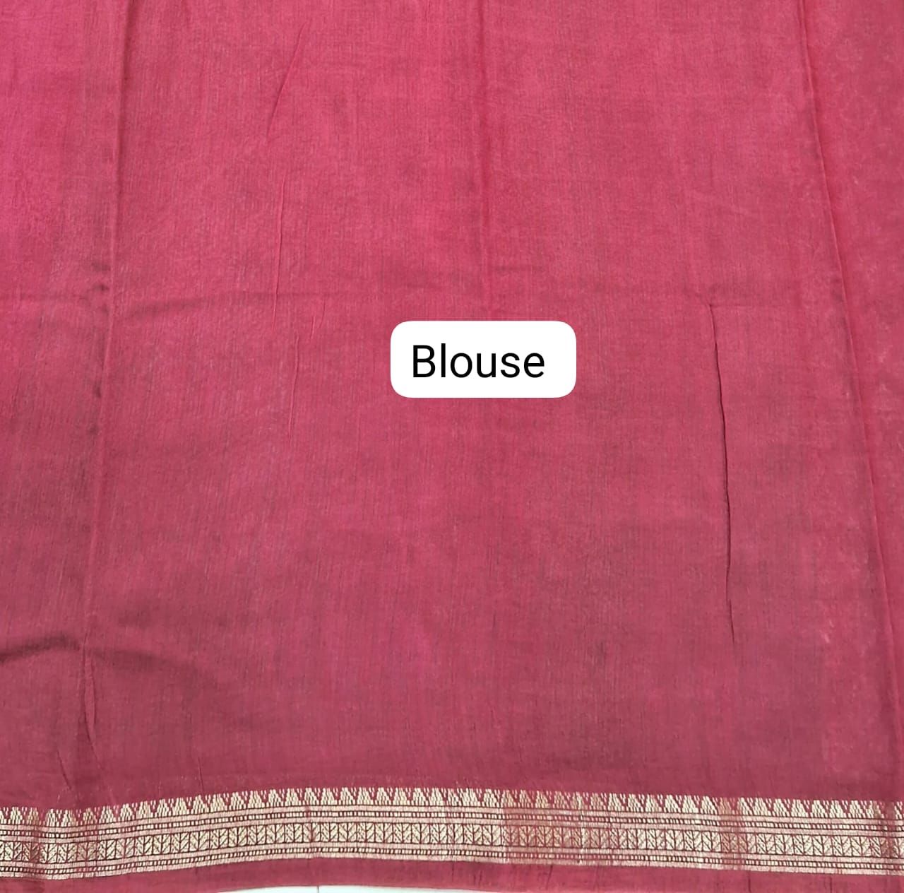 Brick Red Chanderi Saree Blouse