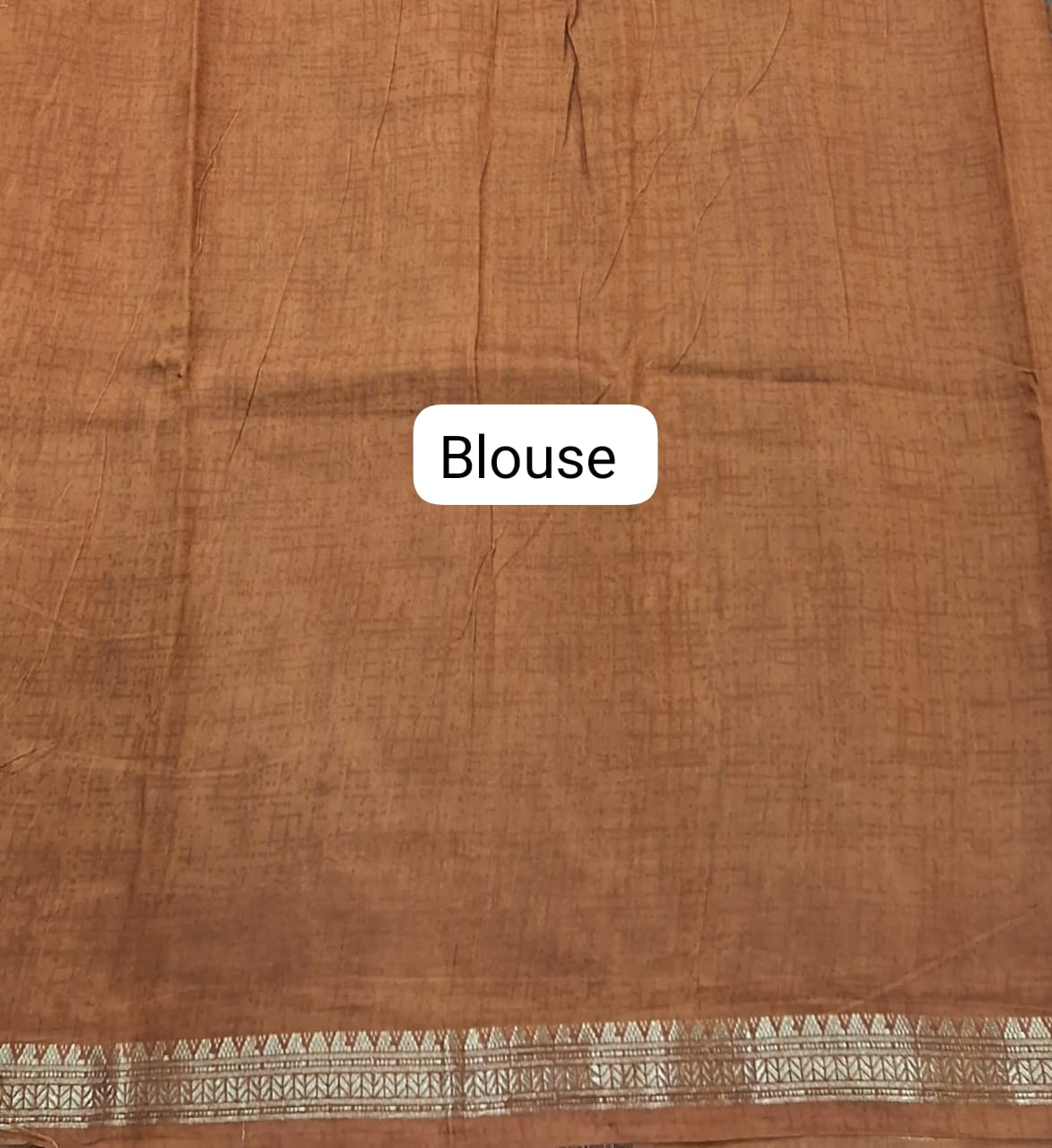 Golden Brown Chanderi Saree Blouse