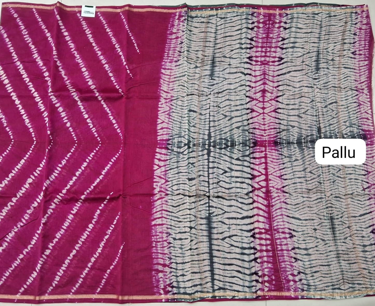 Rani Pink Chanderi Saree pallu