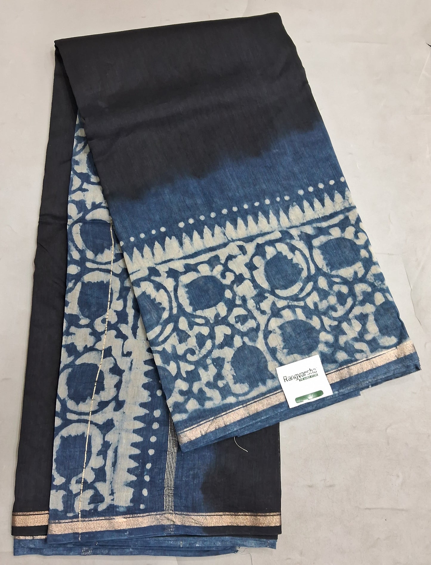 Black Chanderi Saree