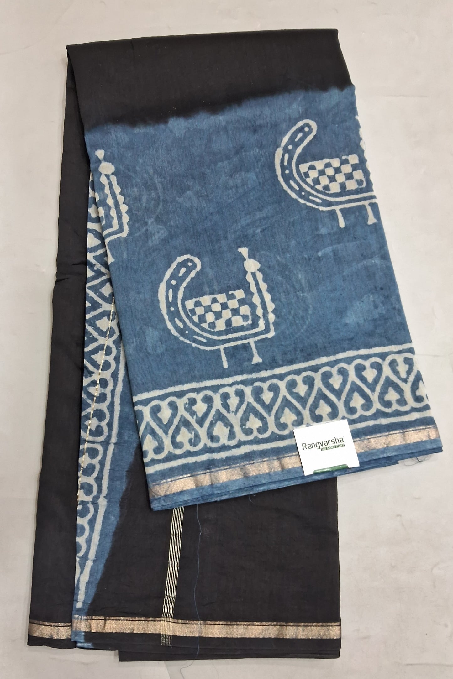 Black Chanderi Saree
