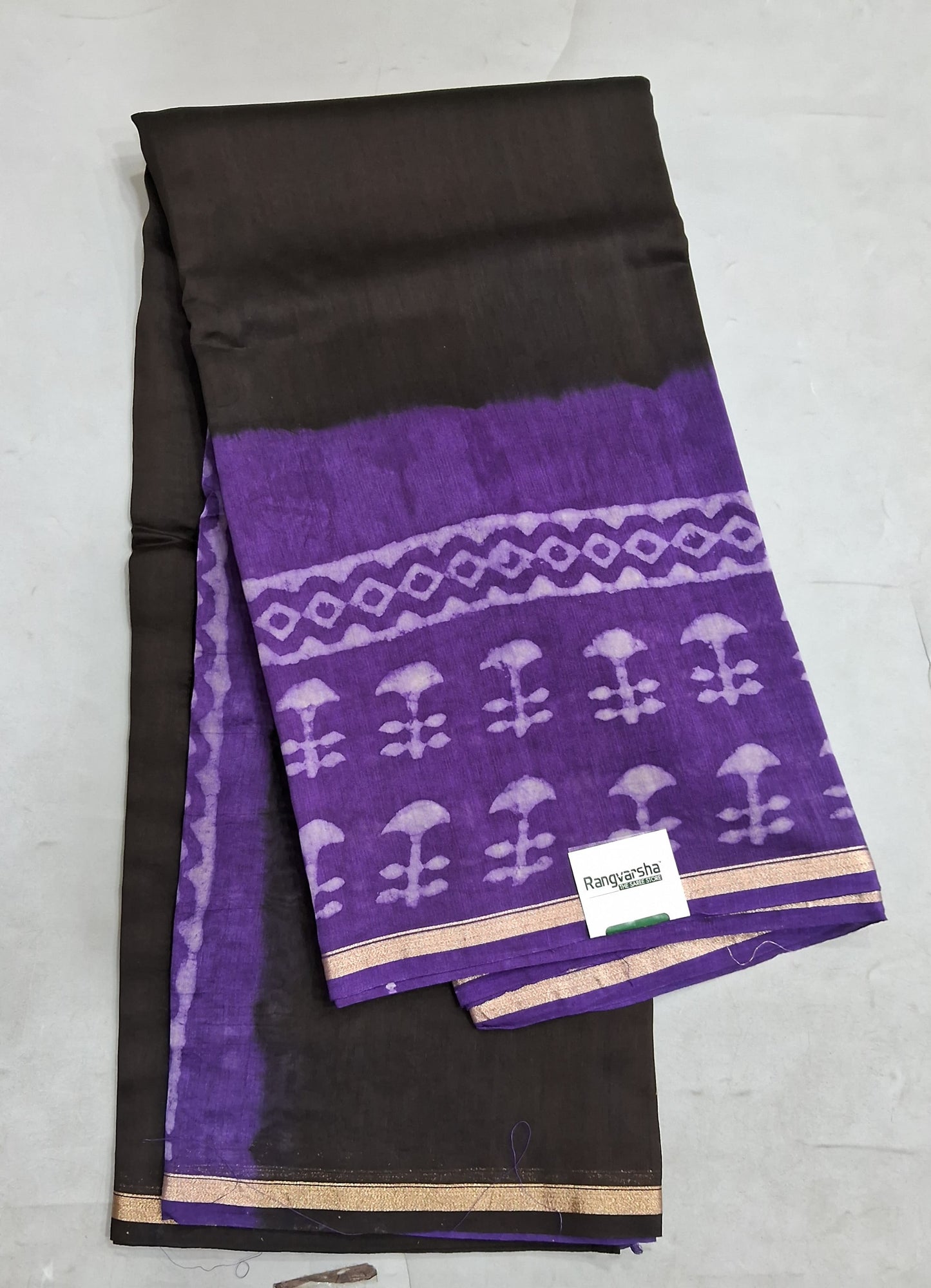Black Chanderi Saree