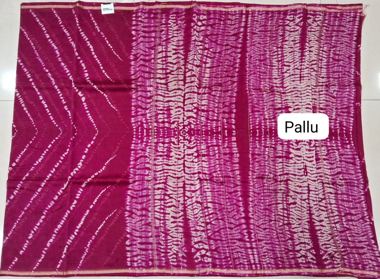 Rani Pink Chanderi Saree pallu