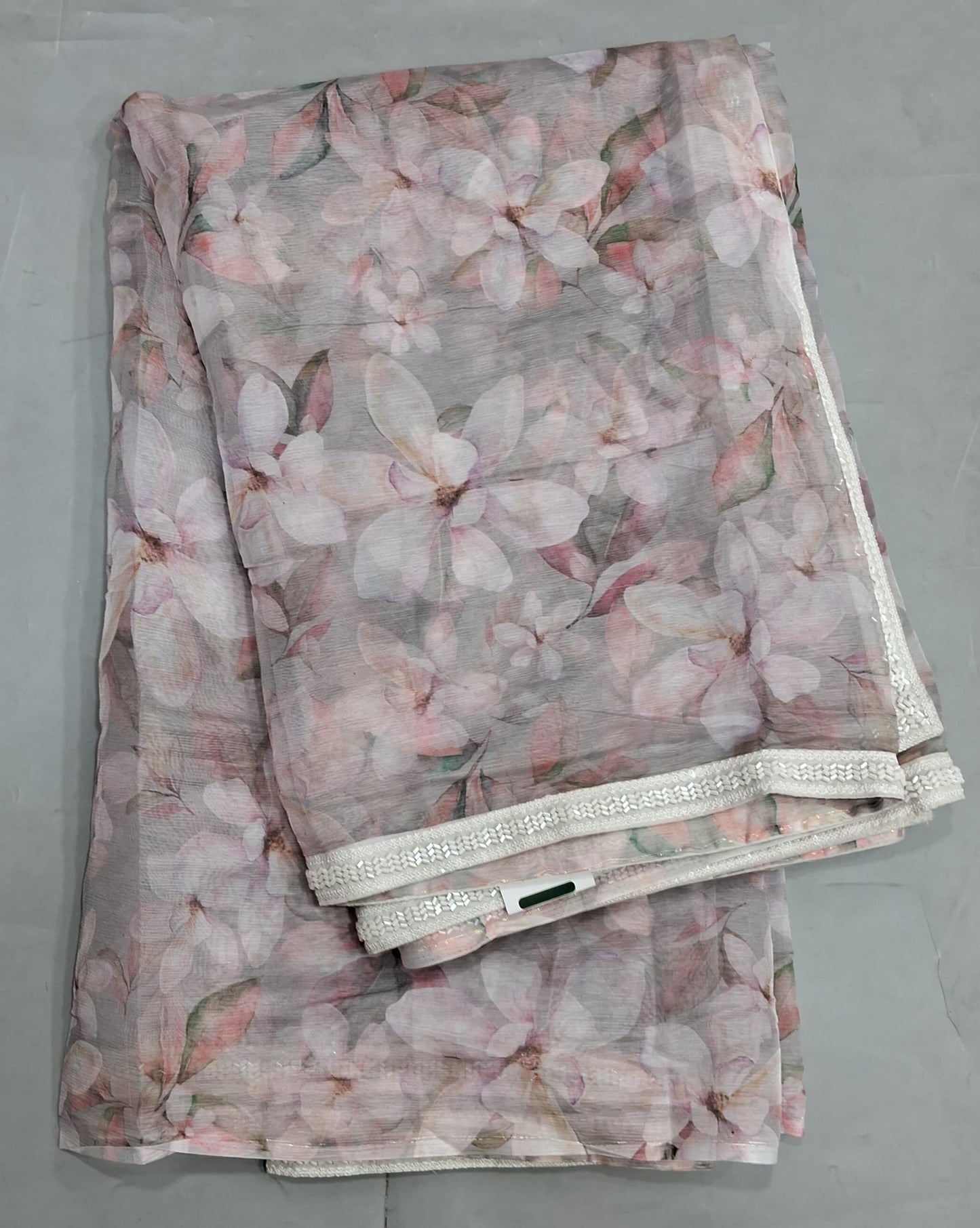 Pale Grey Chiffon Saree
