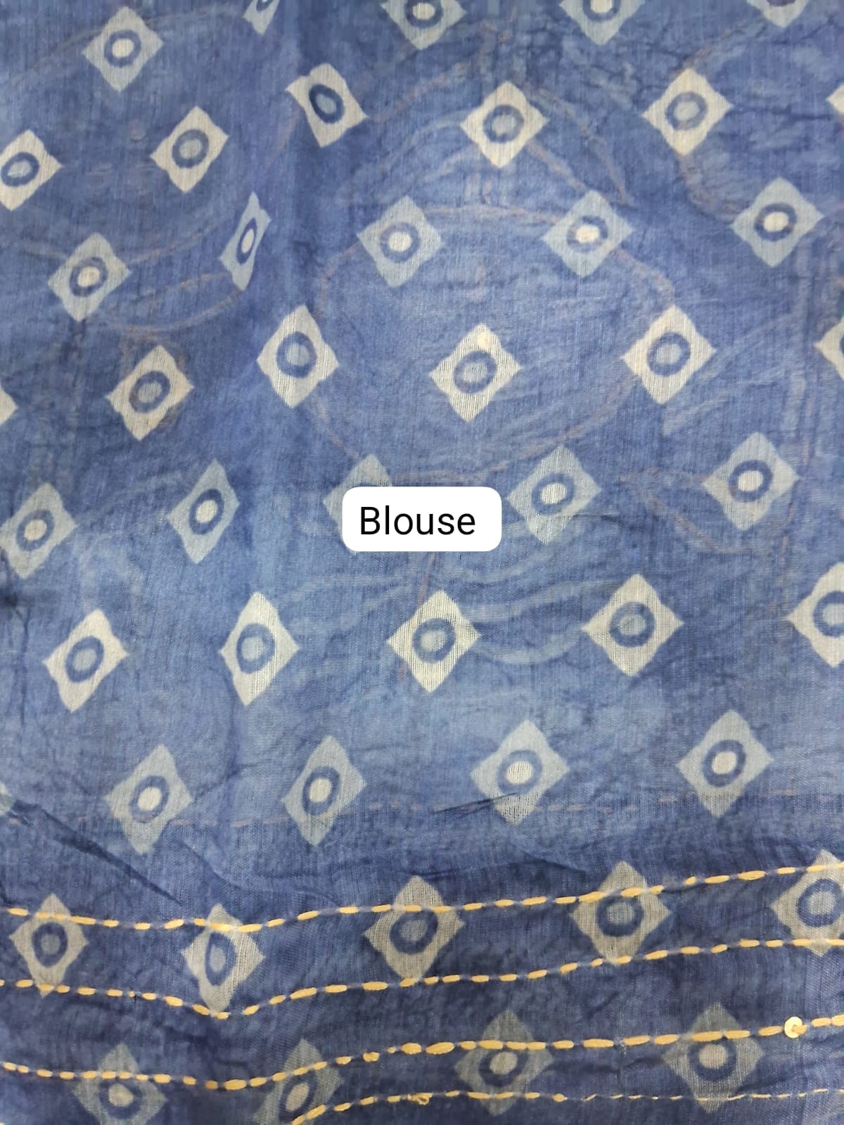 Slate Blue Chanderi saree Blouse