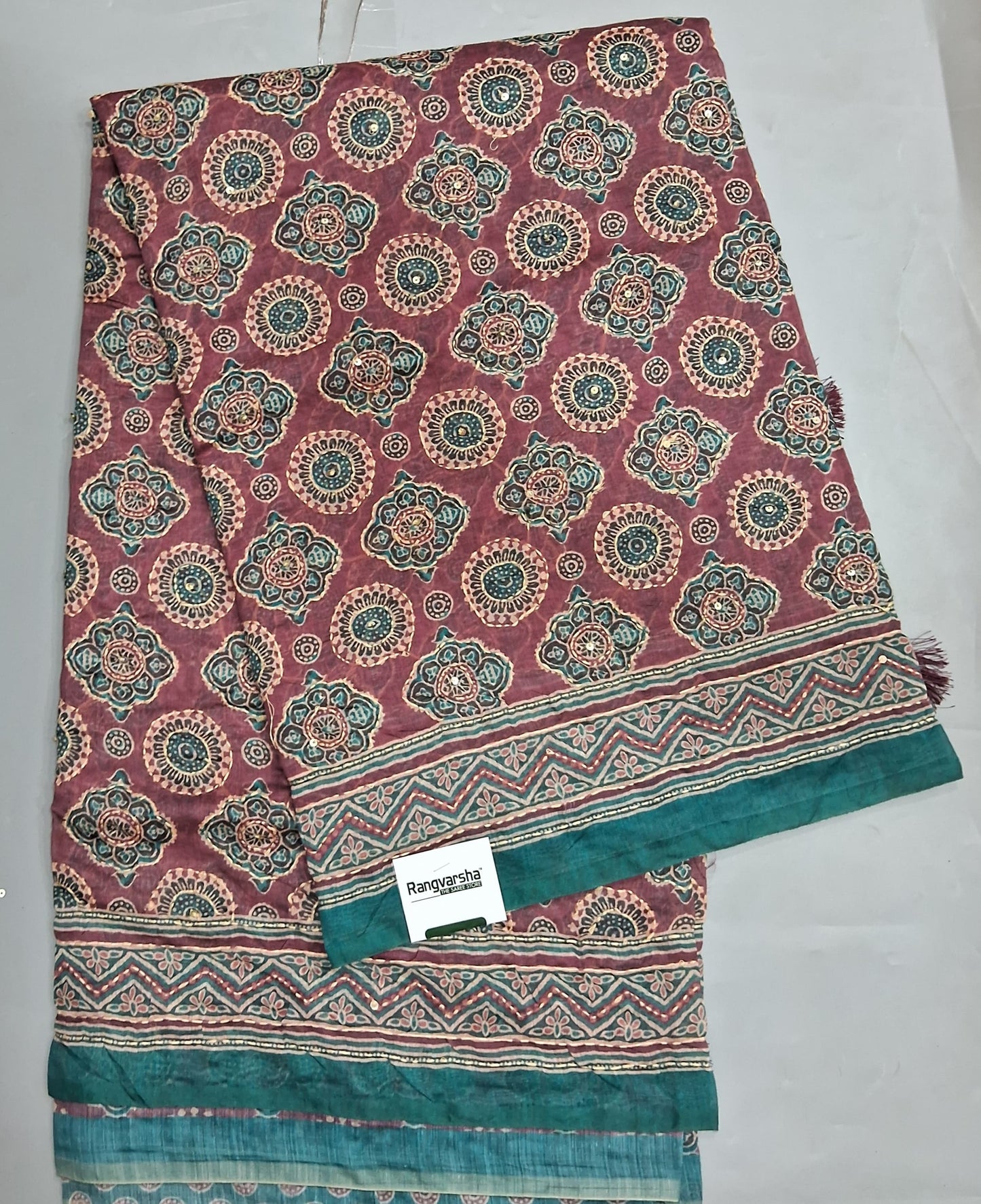 Brick Red Chanderi Saree