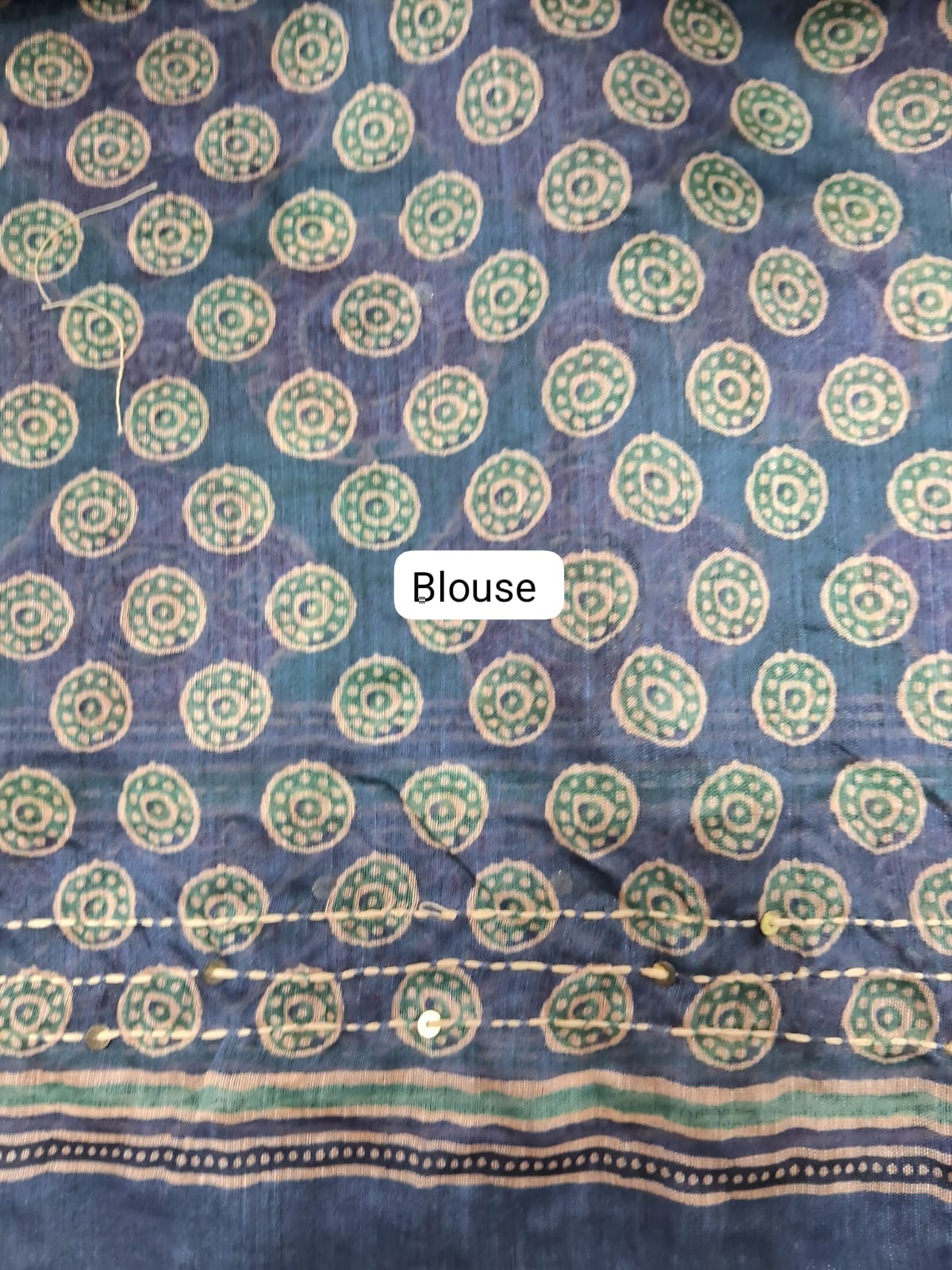 Green Chanderi Saree Blouse