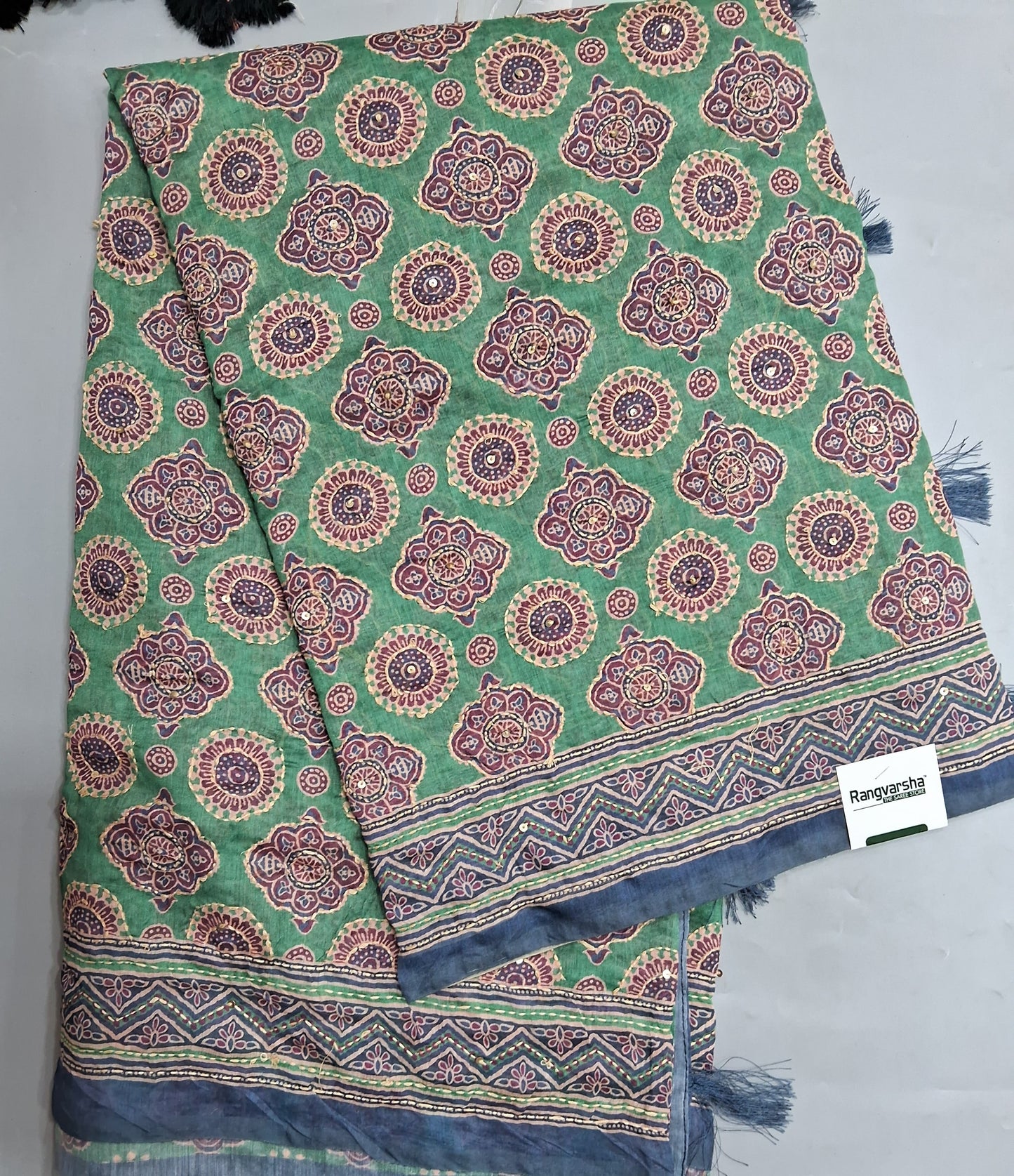 Green Chanderi Saree