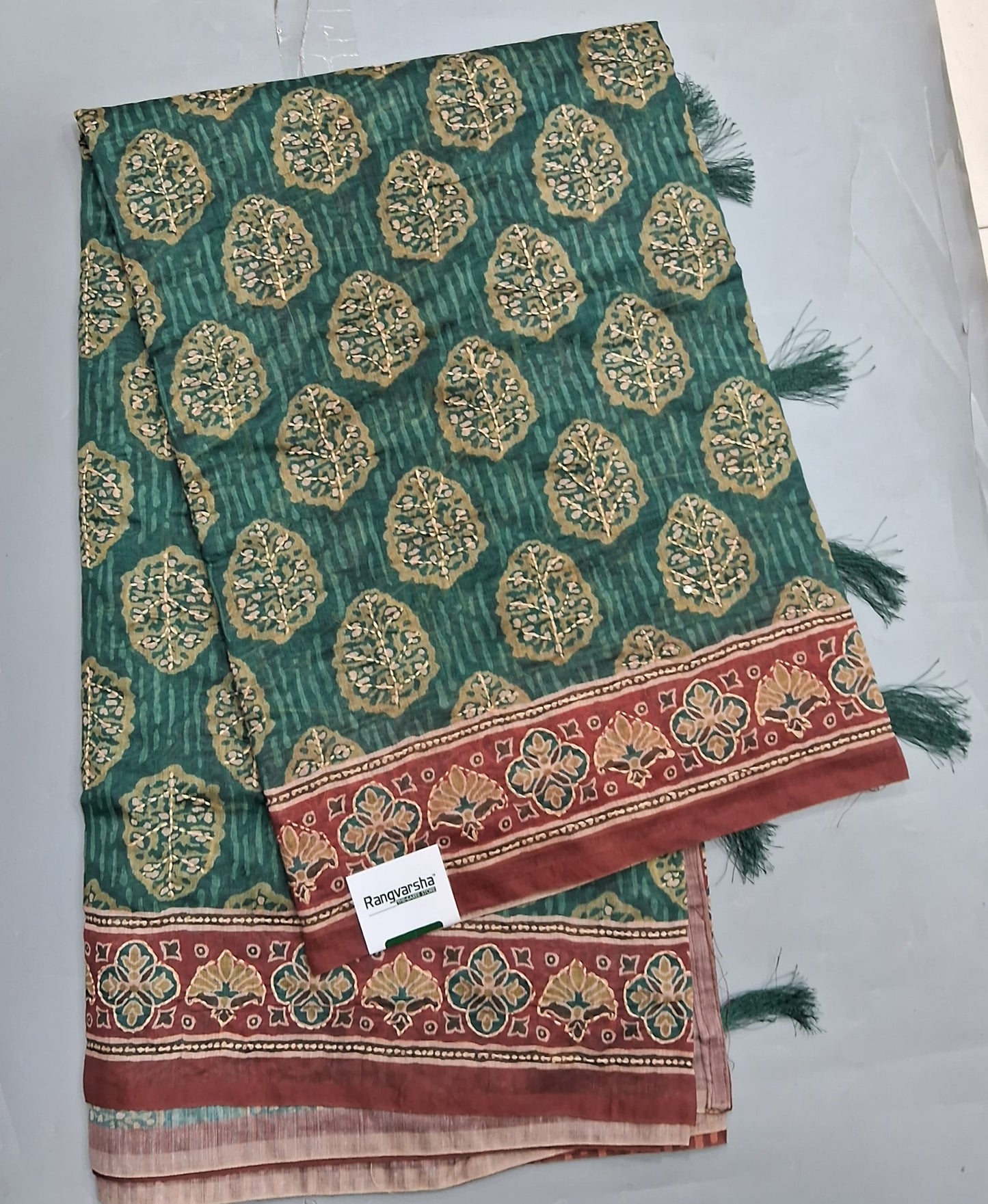 Green Chanderi Saree