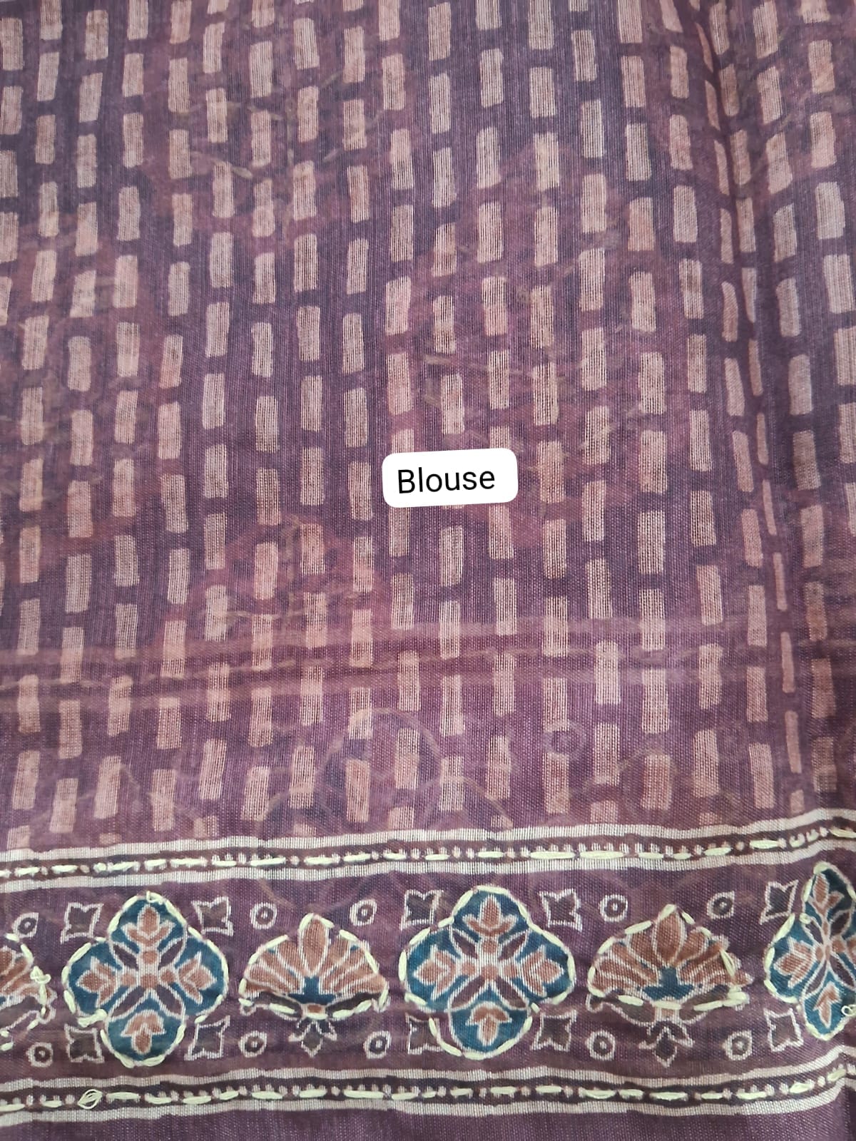 Elephant Grey Chanderi Saree Blouse