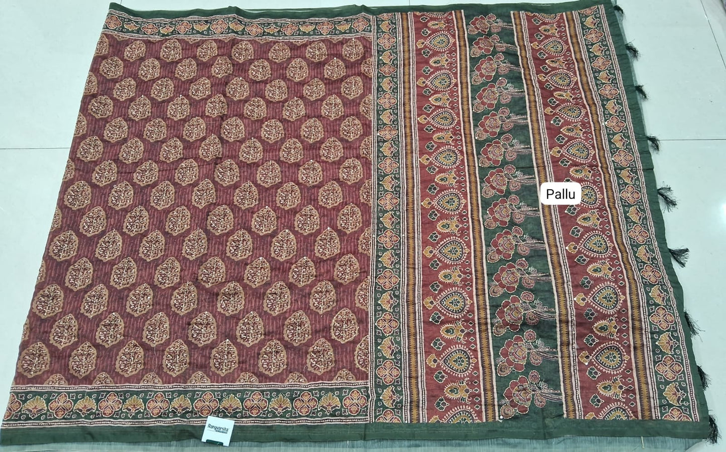 Rust Chanderi Saree pallu