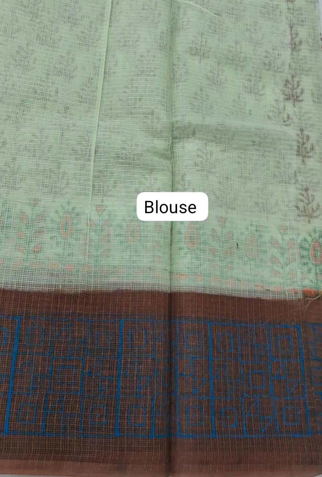 Pista Green Kota Saree blouse