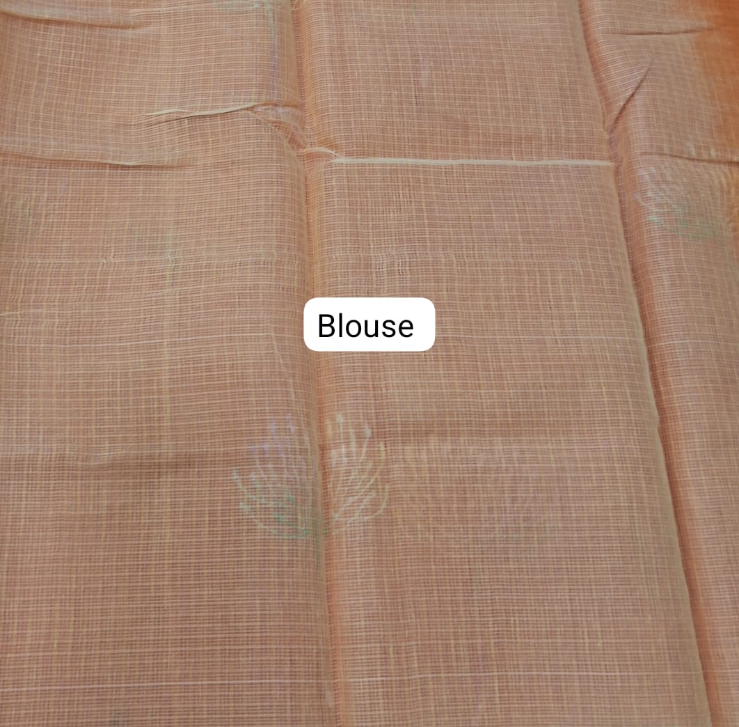 Orange Kota Saree blouse