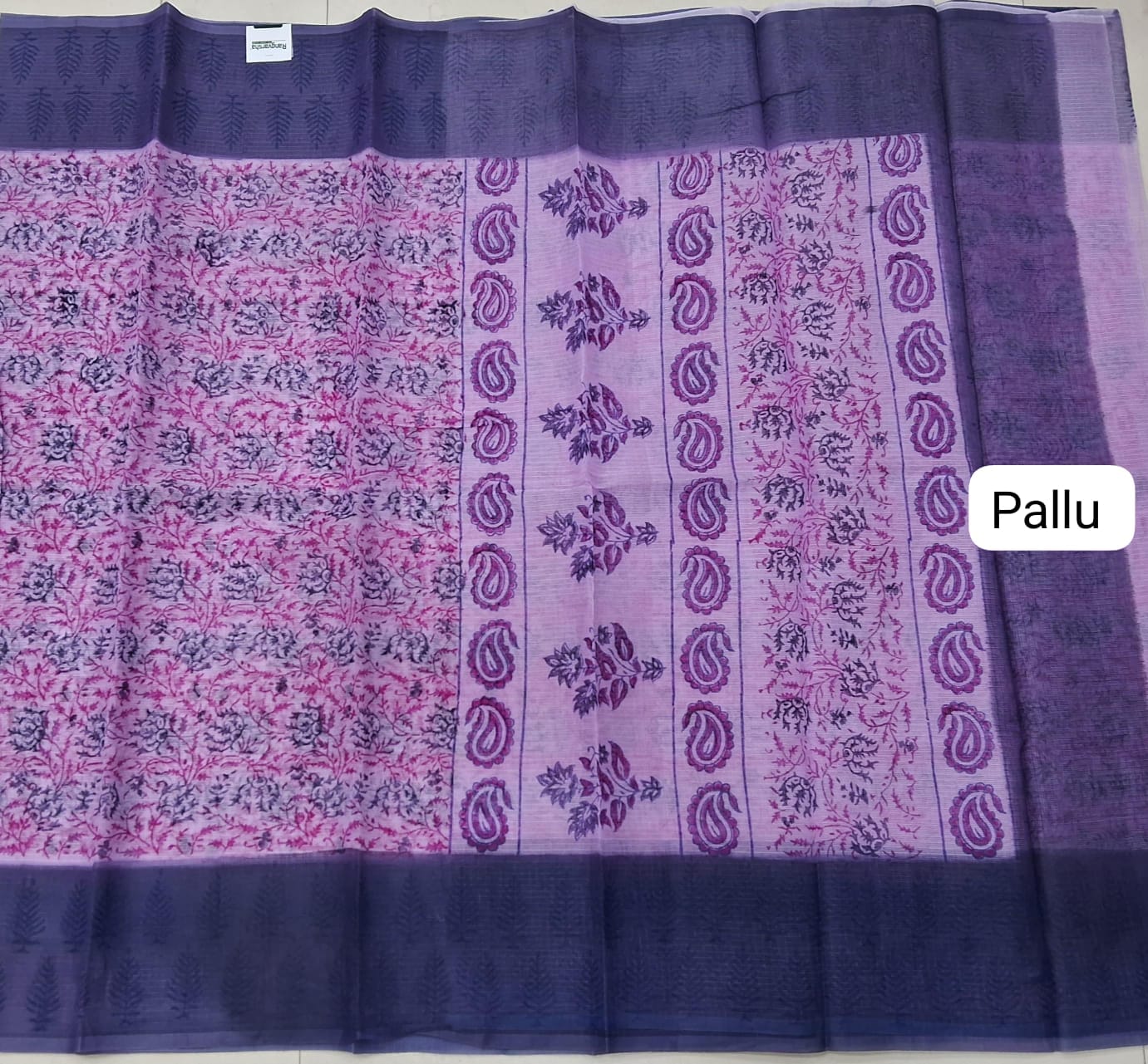 Baby Pink Kota Saree pallu