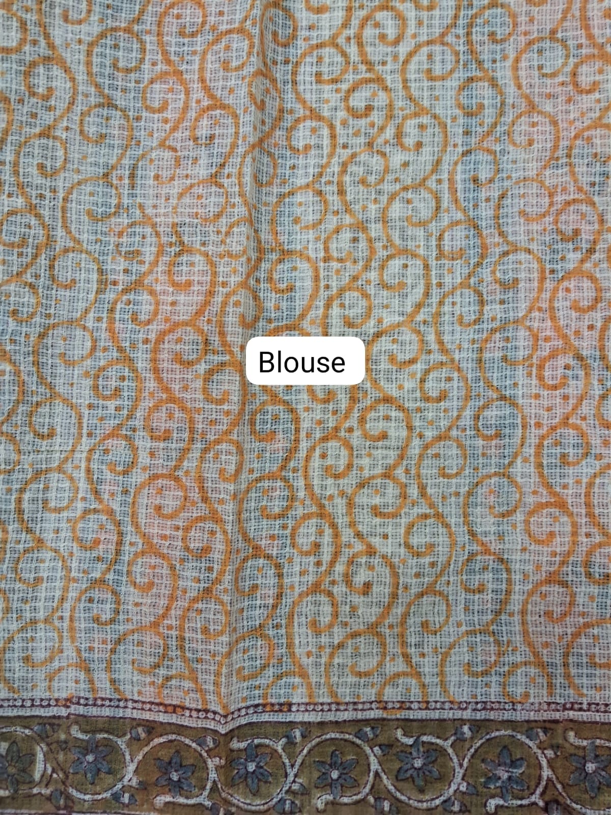 Off-White Kota Saree blouse