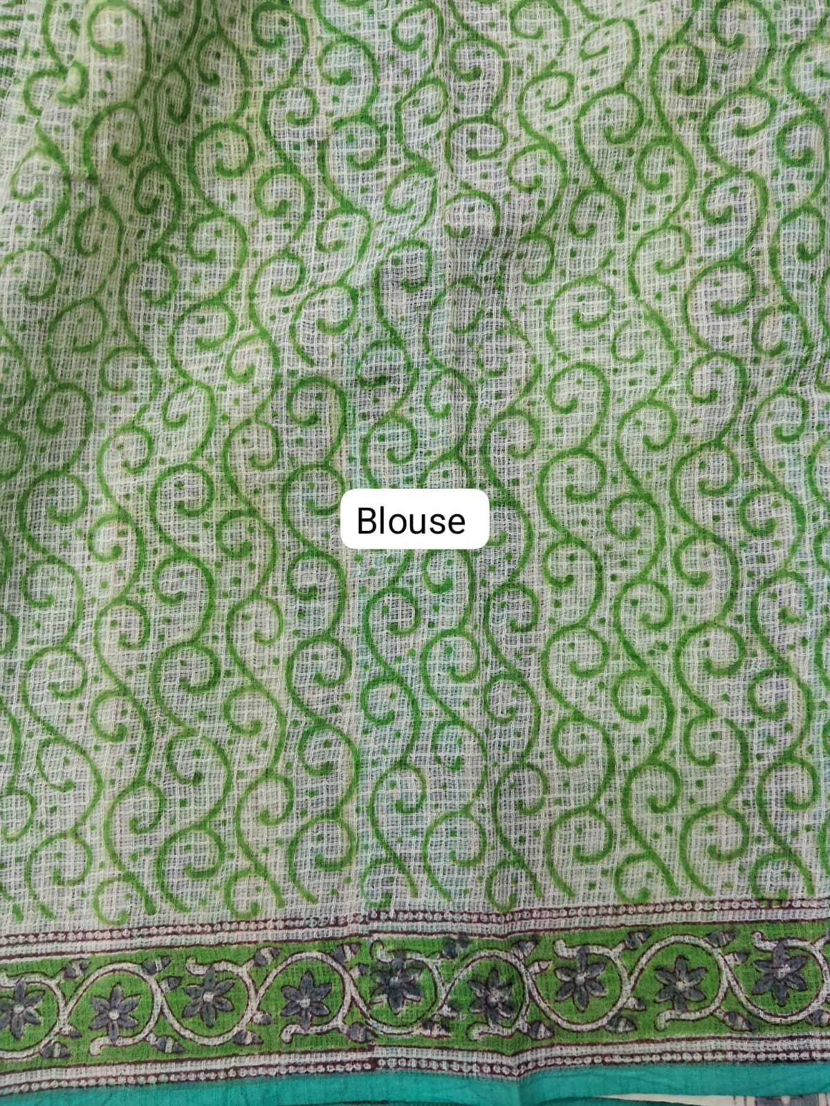 Pista Green Kota Saree bloues
