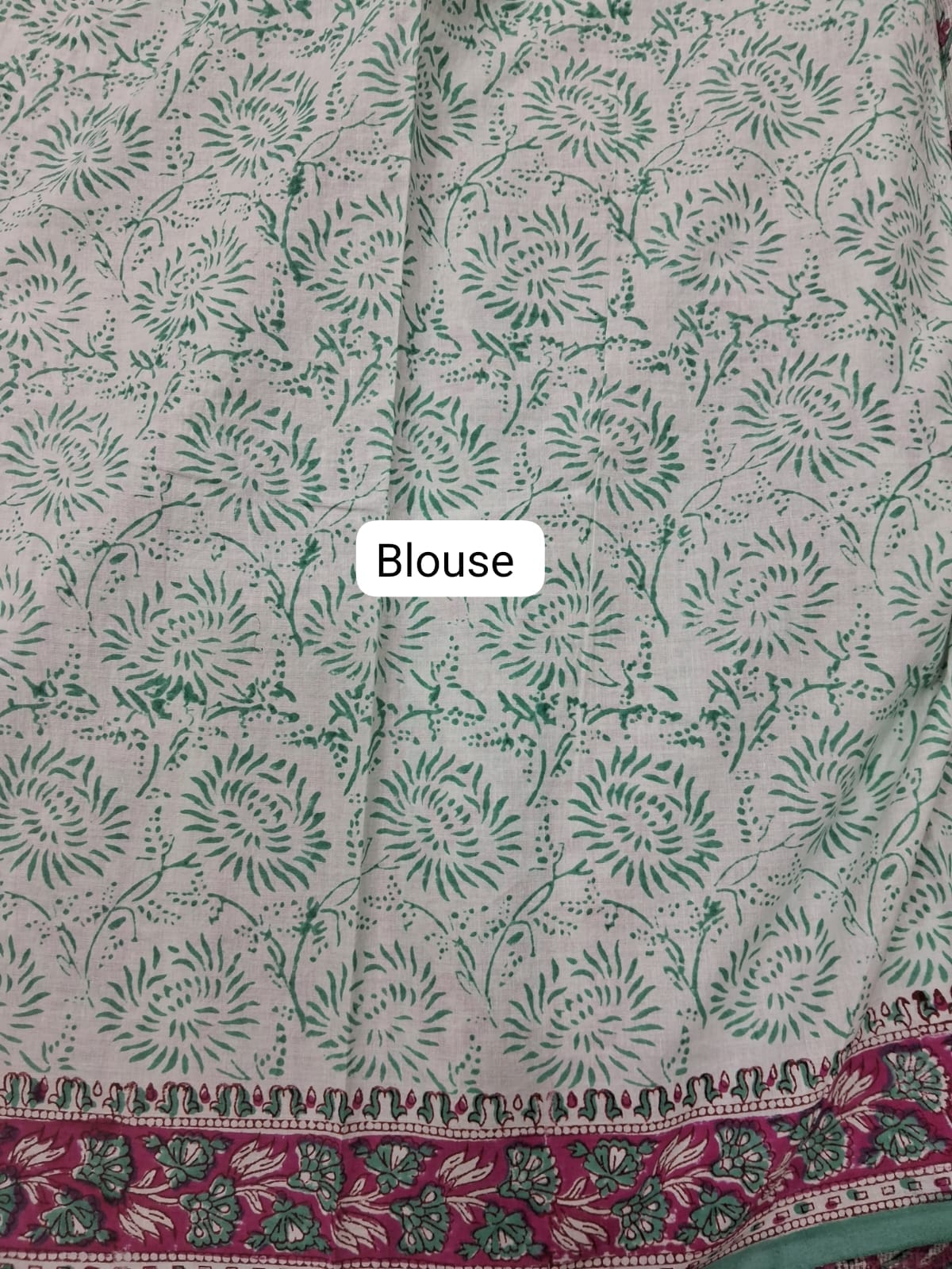 Light Sea Blue Kota Saree blouse