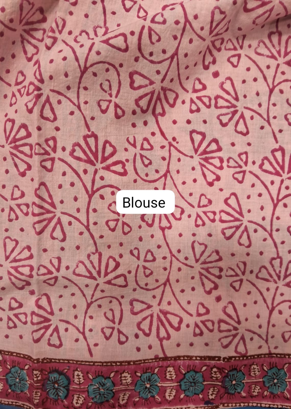 Flamingo Pink Kota Saree Blouse