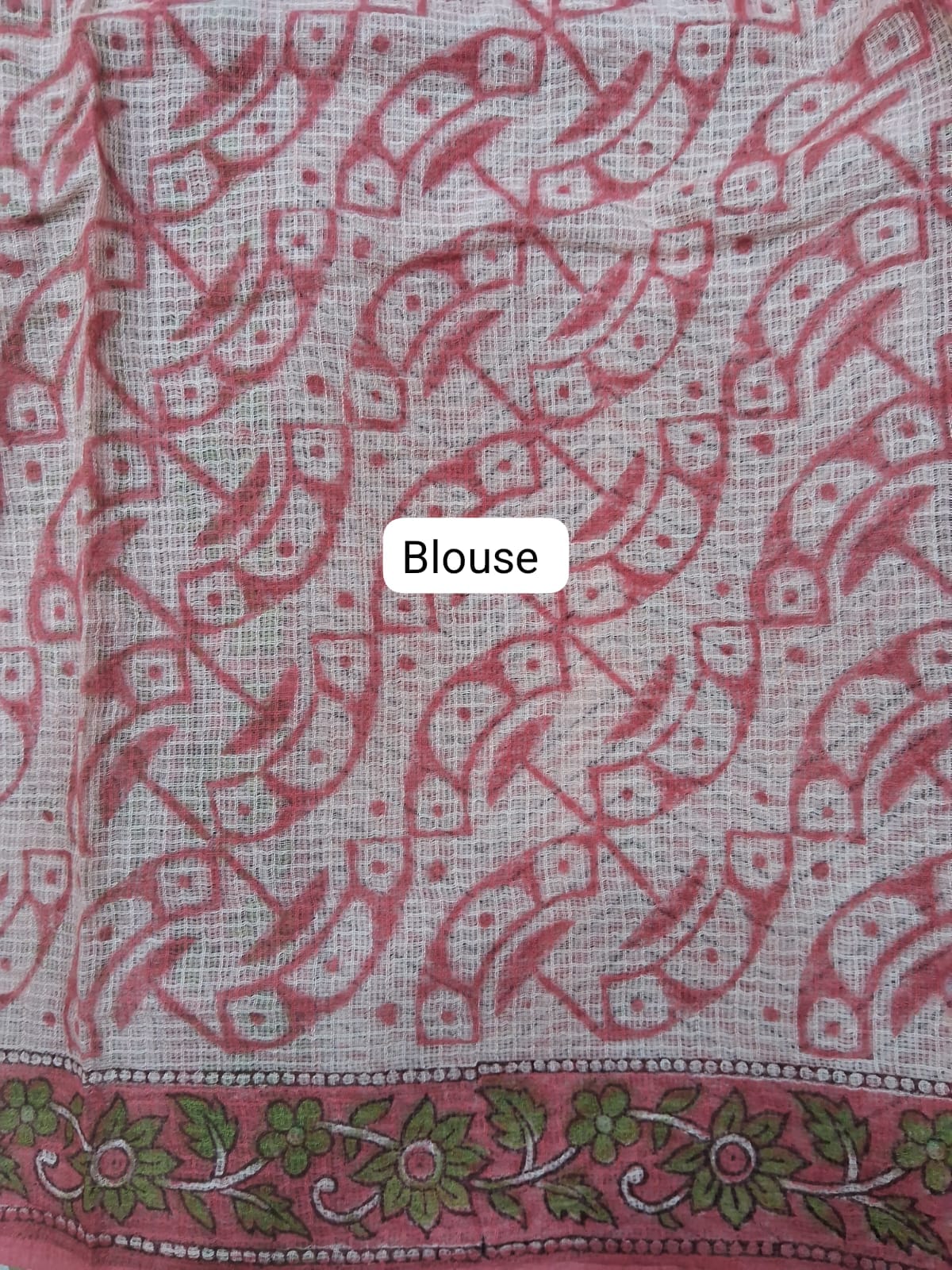 Blush Pink Kota Saree blouse