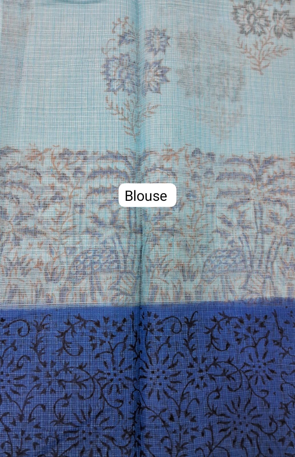 Sky Blue Kota Saree blouse