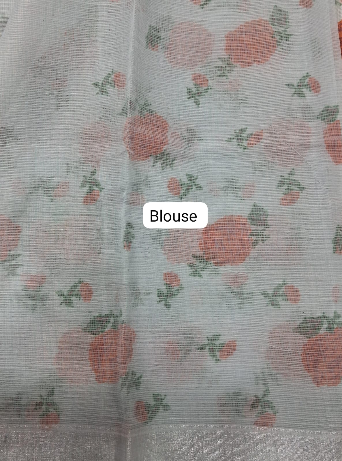 Pale Grey Kota Saree blouse