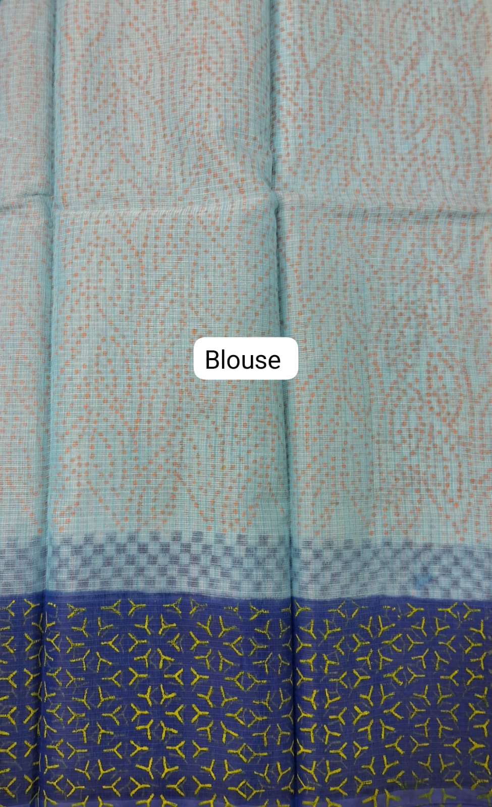 Slate Blue Kota Saree blouse