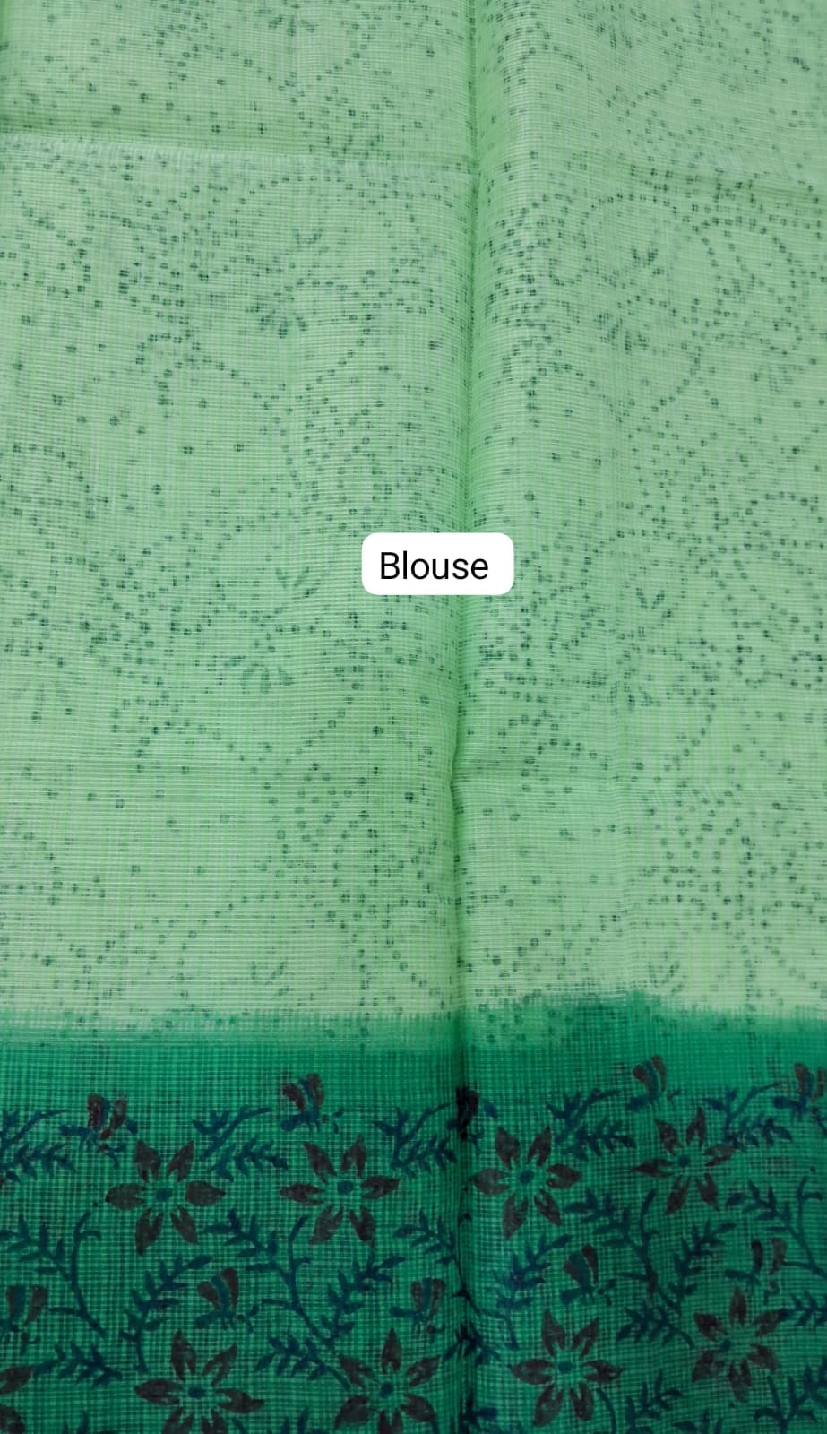 Leaf Green Kota Saree blouse