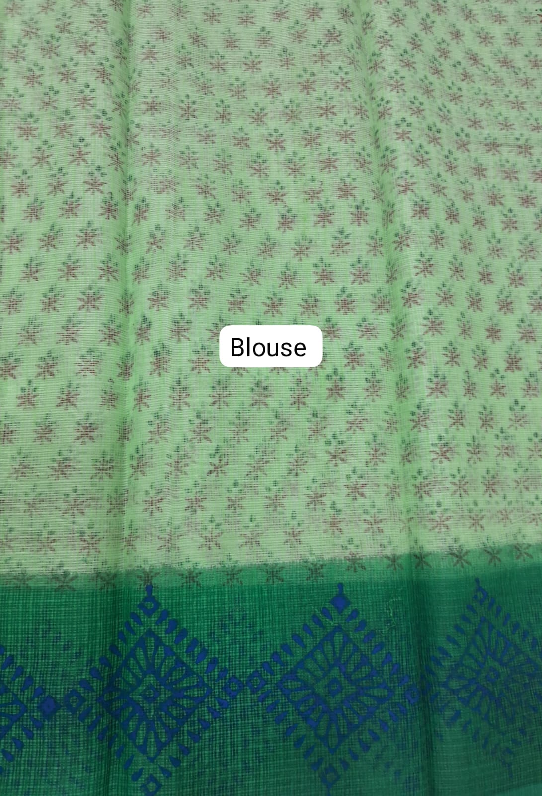 Pista Green Kota Saree blouse